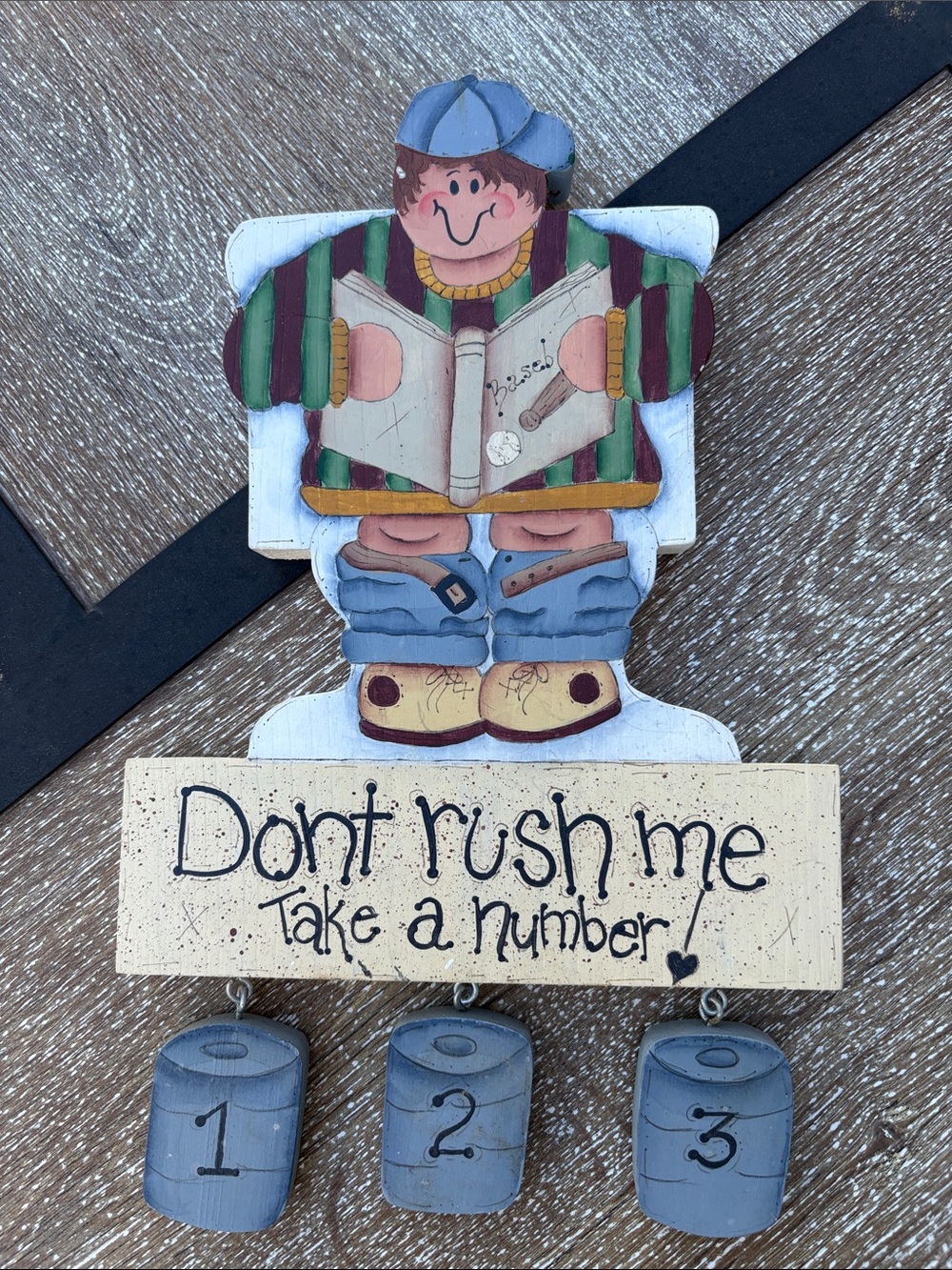 Don't Rush Me Wall Number Holder - Blue and Green Home Hook Decor